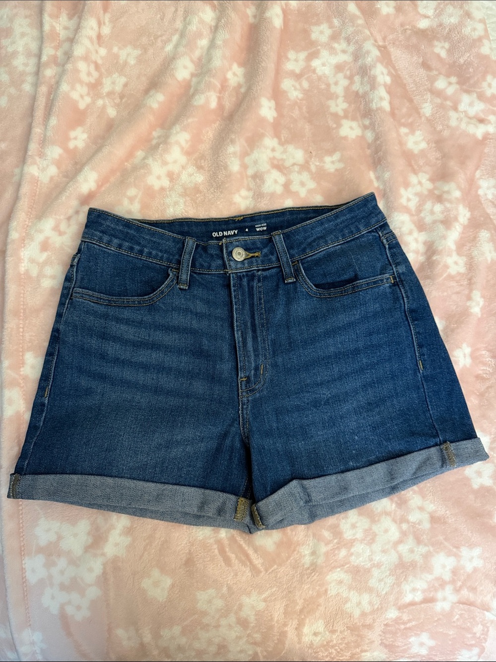Old Navy Dark Blue Rolled Cuff Denim Shorts